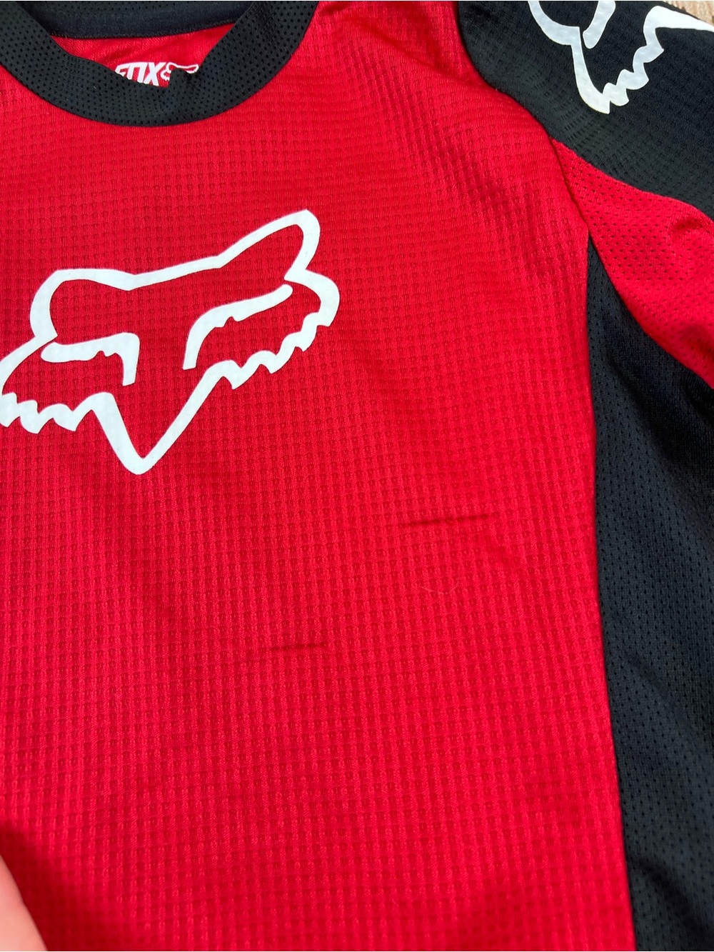 Fox Racing 180 Prix Red Black Motocross Jersey Youth Kids Size Small - Picture 5 of 6